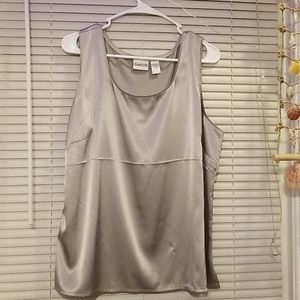 Silky Silver-Gray Sleeveless Top